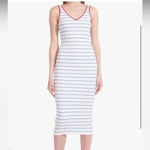 Staud Sky Stripe Blue Dana Midi Dress Size XS